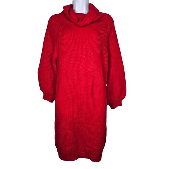 CALLAHAN x REVOLVE Cowl Neck Red Knit Sweater Dress Long Sleeve Womens‎ S - Picture 3 of 11